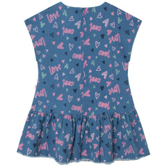 Girls Heart Denim Dress