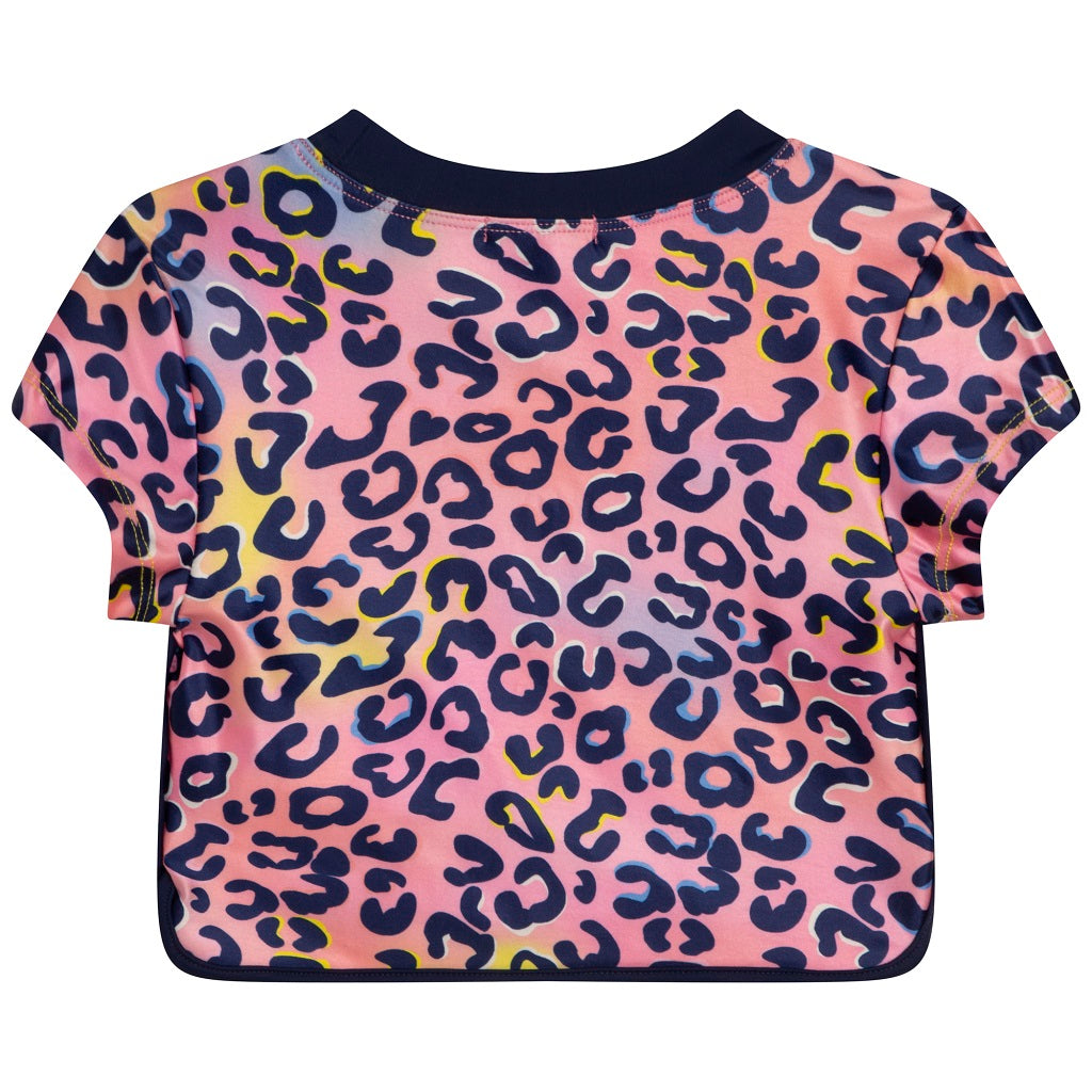 Girls Leopard Top Legging Set Pink