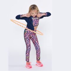 Girls Leopard Top Legging Set Pink