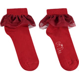 ADEE Frill Ankle Socks Red
