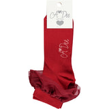 ADEE Frill Ankle Socks Red