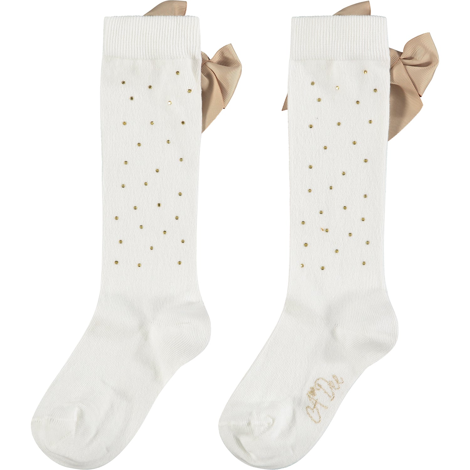 ADEE Diamante Knee High Bow Socks