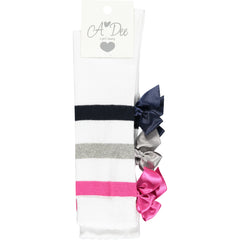 ADEE Galaxy Girl Triple Bow High Socks