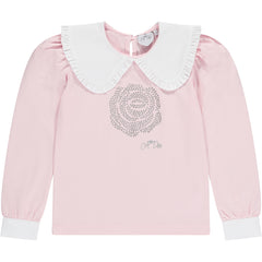 ADEE Winter Rose Diamante Top Pale Pink Tallulah - Kizzies