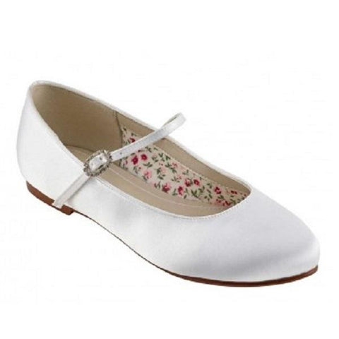 Rainbow Club White Satin Ballet Pump Shoe Binx - Kizzies, Shoes - Childrens Wear