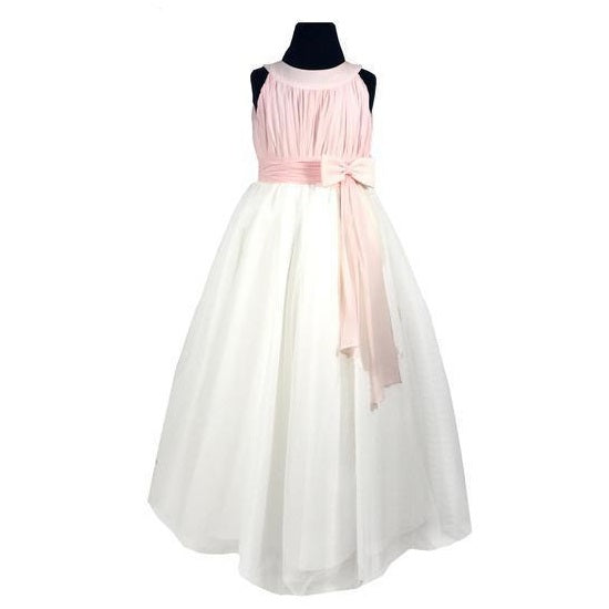 Chiffon Bodice Tulle Skirt Flower Girl Dress - Kizzies, Dresses - Childrens Wear