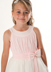 Chiffon Bodice Tulle Skirt Flower Girl Dress - Kizzies, Dresses - Childrens Wear