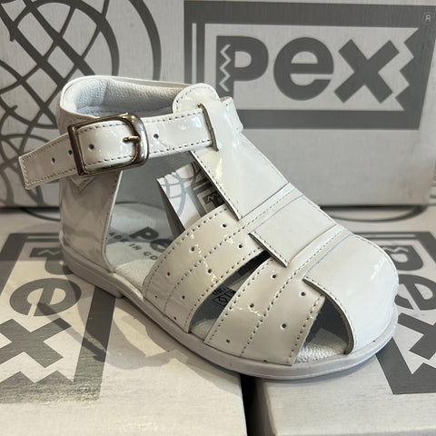 PEX Frankie Patent Sandals White