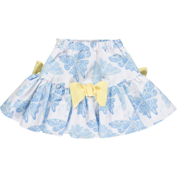 ADEE Butterfly Print Skirt Light Blue