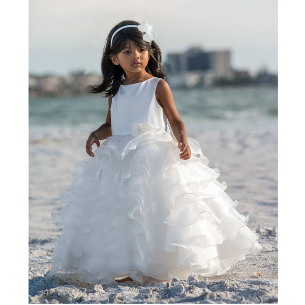 Ceremonial Ankle Length Dress 071040 White - Kizzies, Dresses - Childrens Wear
